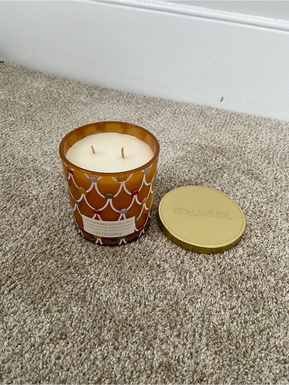NWT Target Opalhouse Gingerbread Village Soy Blend Candle Christmas 2 Wick